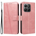 For Honor 400 Smart 5G / 4G / X7d 4G Wallet Case T-Shape Lines Leather Phone Cover Stand