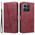 For Honor 400 Smart 5G / 4G / X7d 4G Wallet Case T-Shape Lines Leather Phone Cover Stand