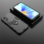 Ring Holder Kickstand Protective Case for Oppo A17 4G / A17k 4G, Hard PC Soft TPU Scratch-resistant Phone Cover