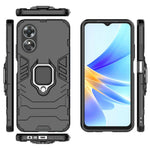 Ring Holder Kickstand Protective Case for Oppo A17 4G / A17k 4G, Hard PC Soft TPU Scratch-resistant Phone Cover