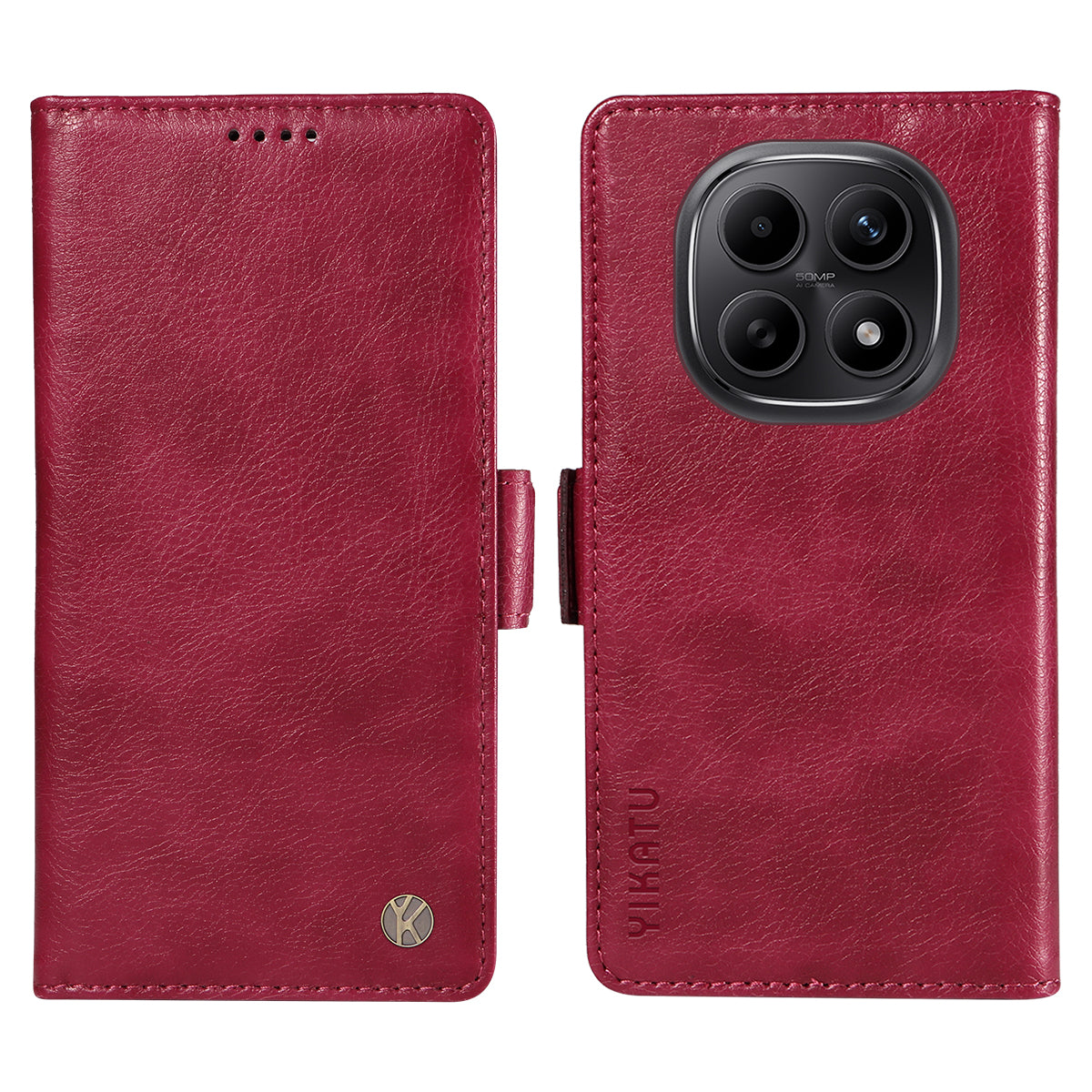 YIKATU For Xiaomi Poco M8 5G / Redmi Note 15 5G (Global) / 15 4G (Global) Case  YK-007 Litchi Texture PU Leather Wallet Phone Cover