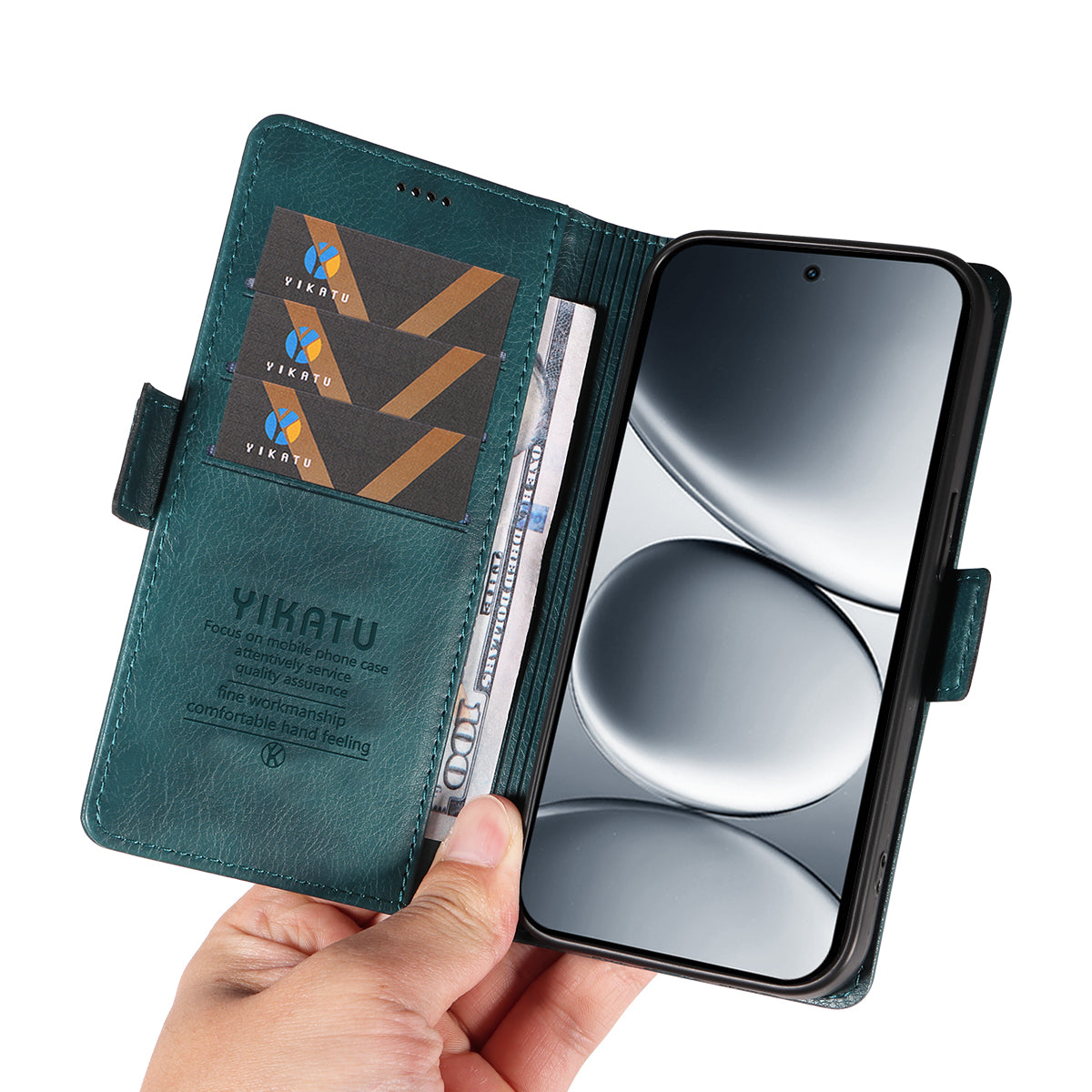 YIKATU For Xiaomi Redmi Note 15 Pro 5G (Global) Case  YK-007 Litchi Texture PU Leather Wallet Phone Cover