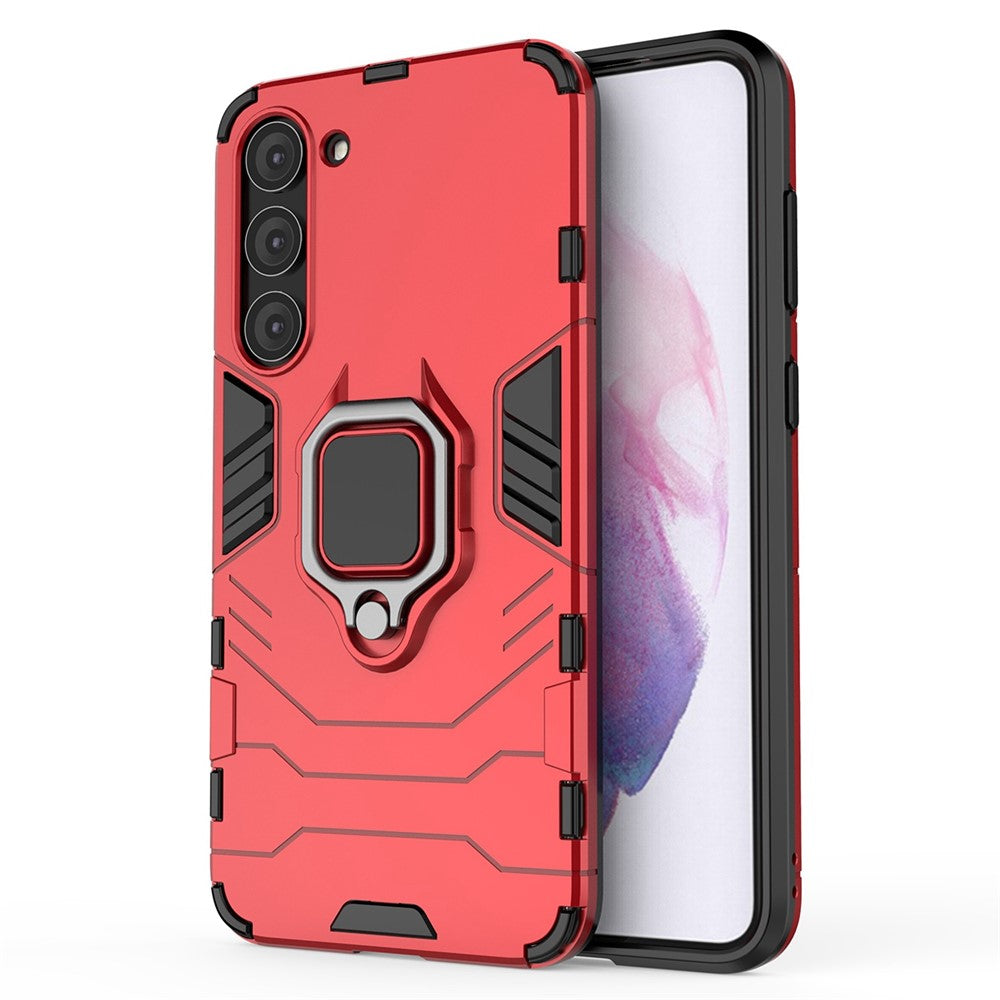For Samsung Galaxy S23+ Ring Holder Kickstand Phone Case PC + TPU Dual Layer Protection Shockproof Cover