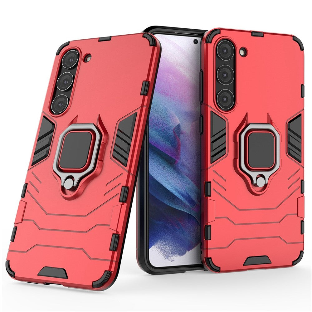 For Samsung Galaxy S23+ Ring Holder Kickstand Phone Case PC + TPU Dual Layer Protection Shockproof Cover