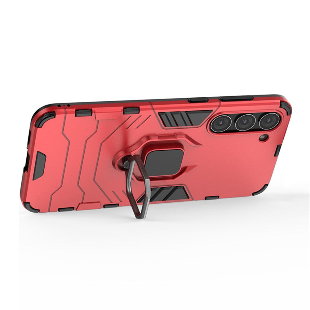 For Samsung Galaxy S23+ Ring Holder Kickstand Phone Case PC + TPU Dual Layer Protection Shockproof Cover