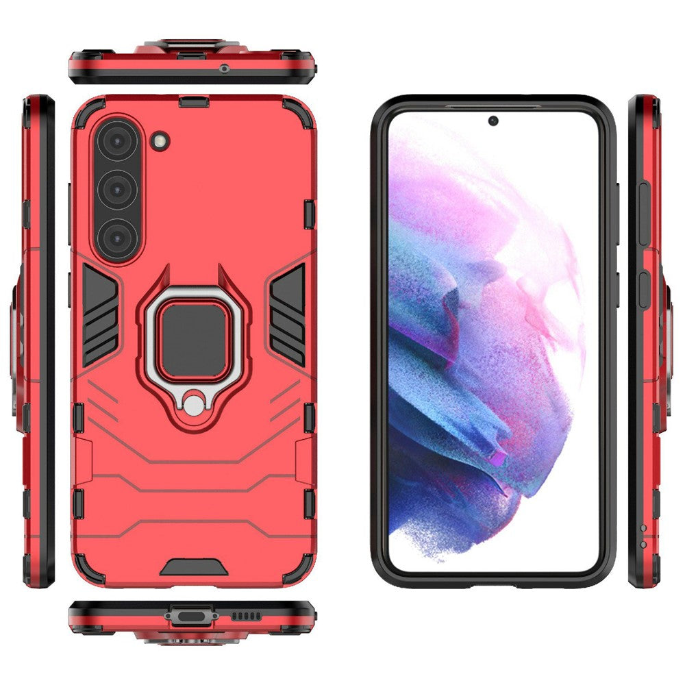 For Samsung Galaxy S23+ Ring Holder Kickstand Phone Case PC + TPU Dual Layer Protection Shockproof Cover