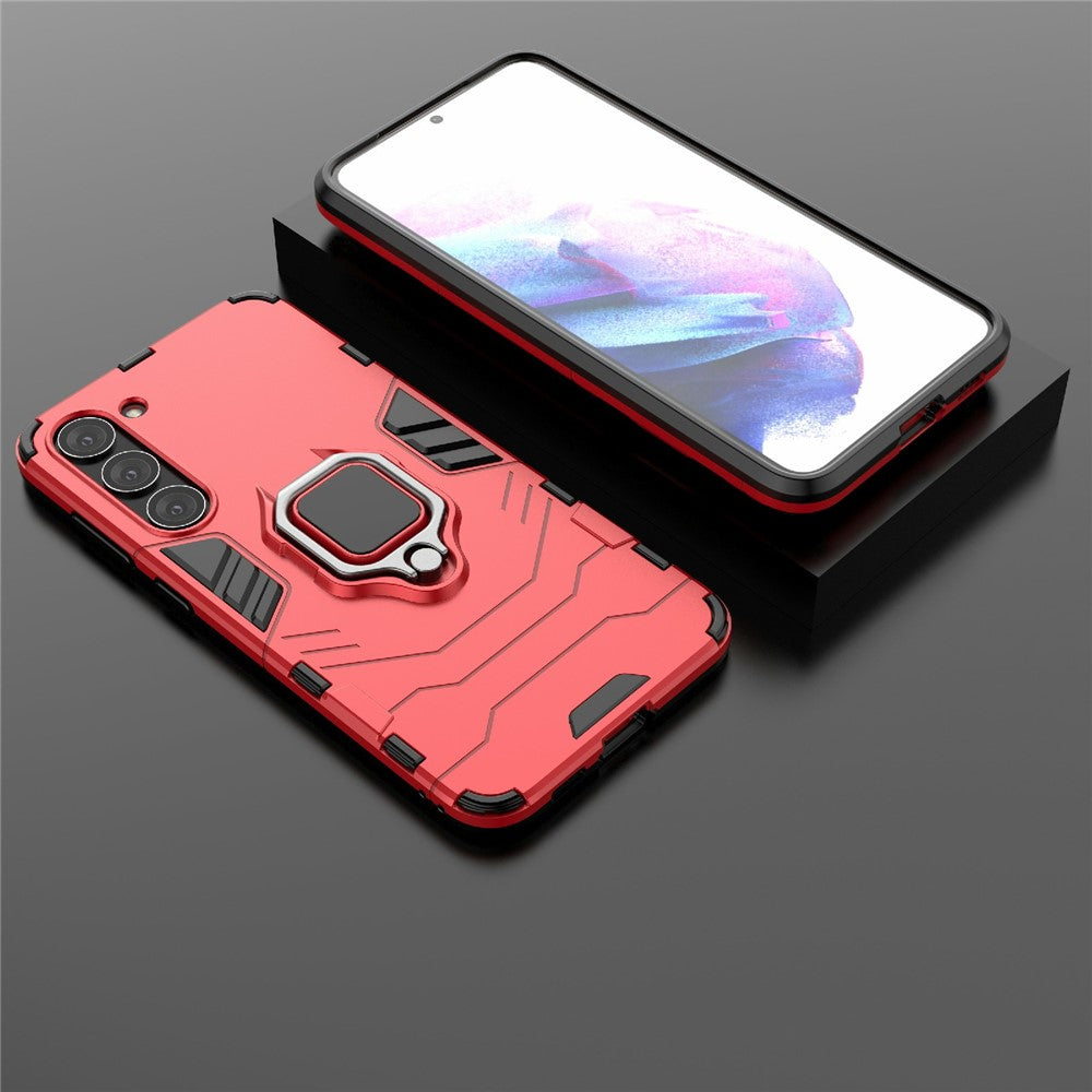 For Samsung Galaxy S23+ Ring Holder Kickstand Phone Case PC + TPU Dual Layer Protection Shockproof Cover