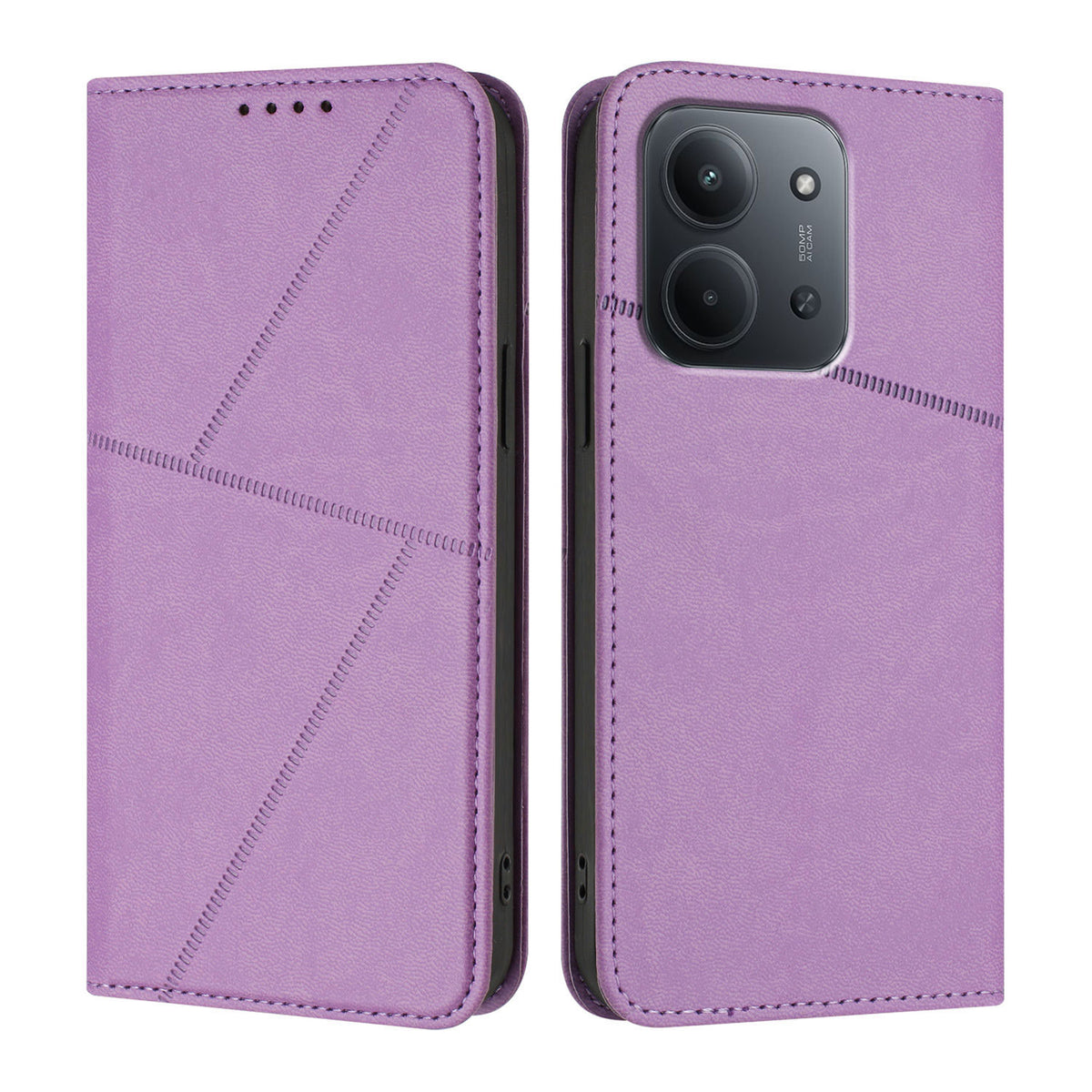 Xiaomi Redmi 15C 4G (EU) (173 mm) / Xiaomi Redmi 15C 5G (EU) (173 mm) pung-etui med magnetisk lukning, læder-flip-etui med stativ