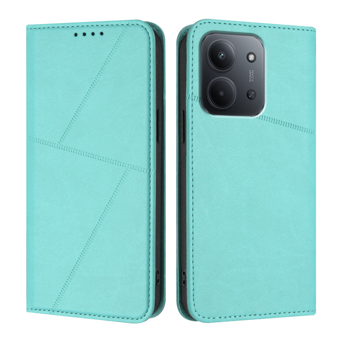 Xiaomi Redmi 15C 4G (EU) (173 mm) / Xiaomi Redmi 15C 5G (EU) (173 mm) pung-etui med magnetisk lukning, læder-flip-etui med stativ