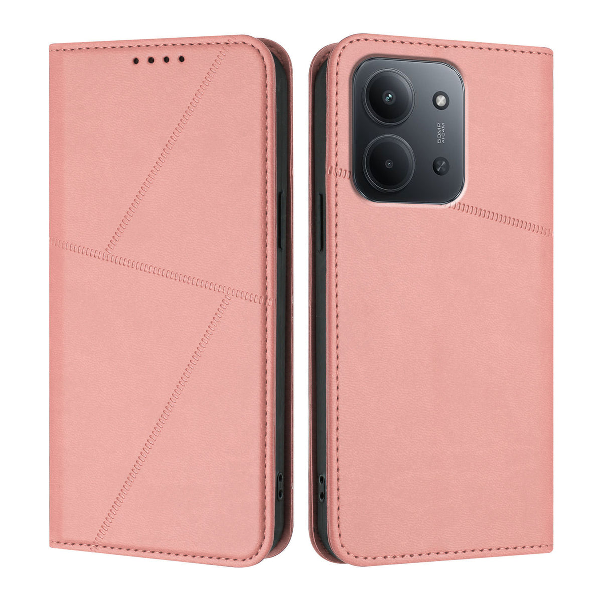 Xiaomi Redmi 15C 4G (EU) (173 mm) / Xiaomi Redmi 15C 5G (EU) (173 mm) pung-etui med magnetisk lukning, læder-flip-etui med stativ