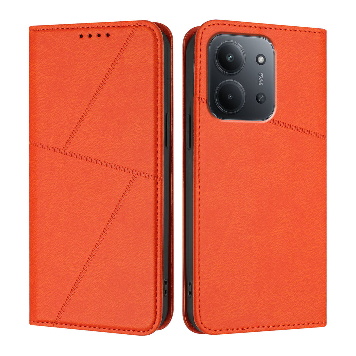 Xiaomi Redmi 15C 4G (EU) (173 mm) / Xiaomi Redmi 15C 5G (EU) (173 mm) pung-etui med magnetisk lukning, læder-flip-etui med stativ