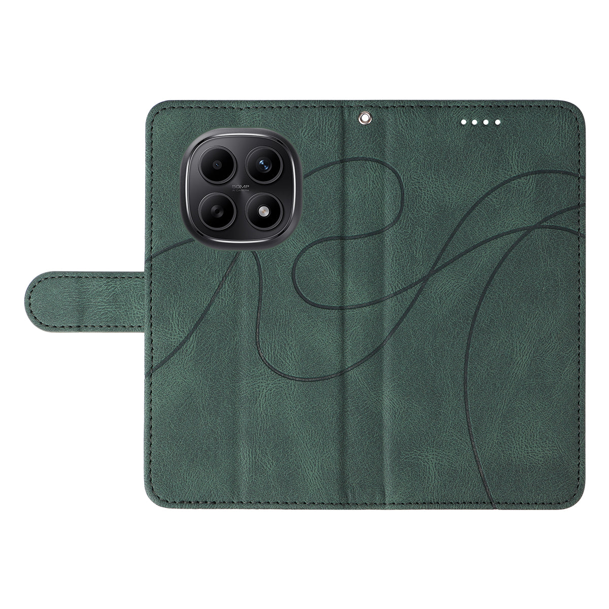 For Xiaomi Poco M8 5G / Redmi Note 15 5G (Global) Wallet Case Leather Phone Cover Stand with Curved Line Design