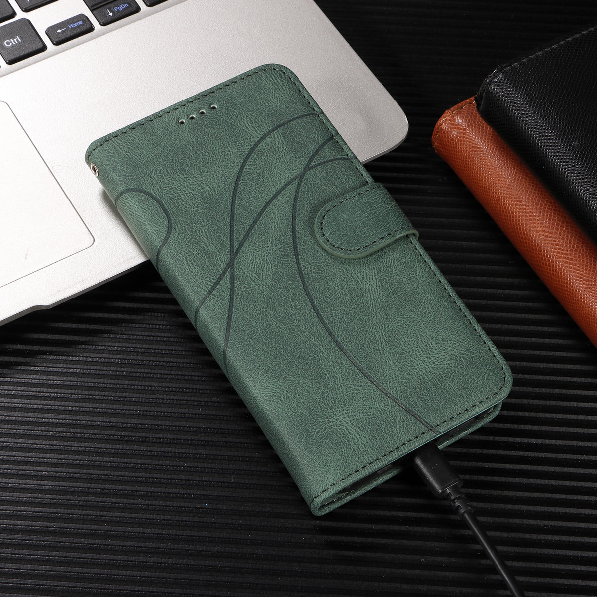 Xiaomi Poco M8 5G / Redmi Note 15 5G (Global) Plånboksfodral Lädermobilfodral Stativ med Böjd Linjedesign