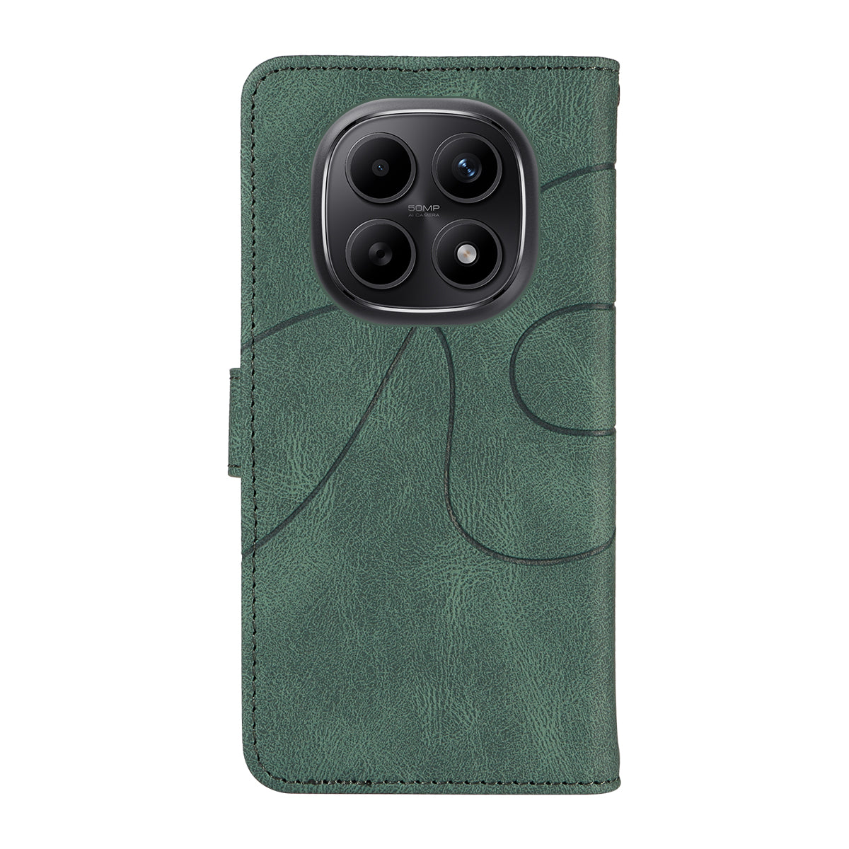 For Xiaomi Poco M8 5G / Redmi Note 15 5G (Global) Wallet Case Leather Phone Cover Stand with Curved Line Design
