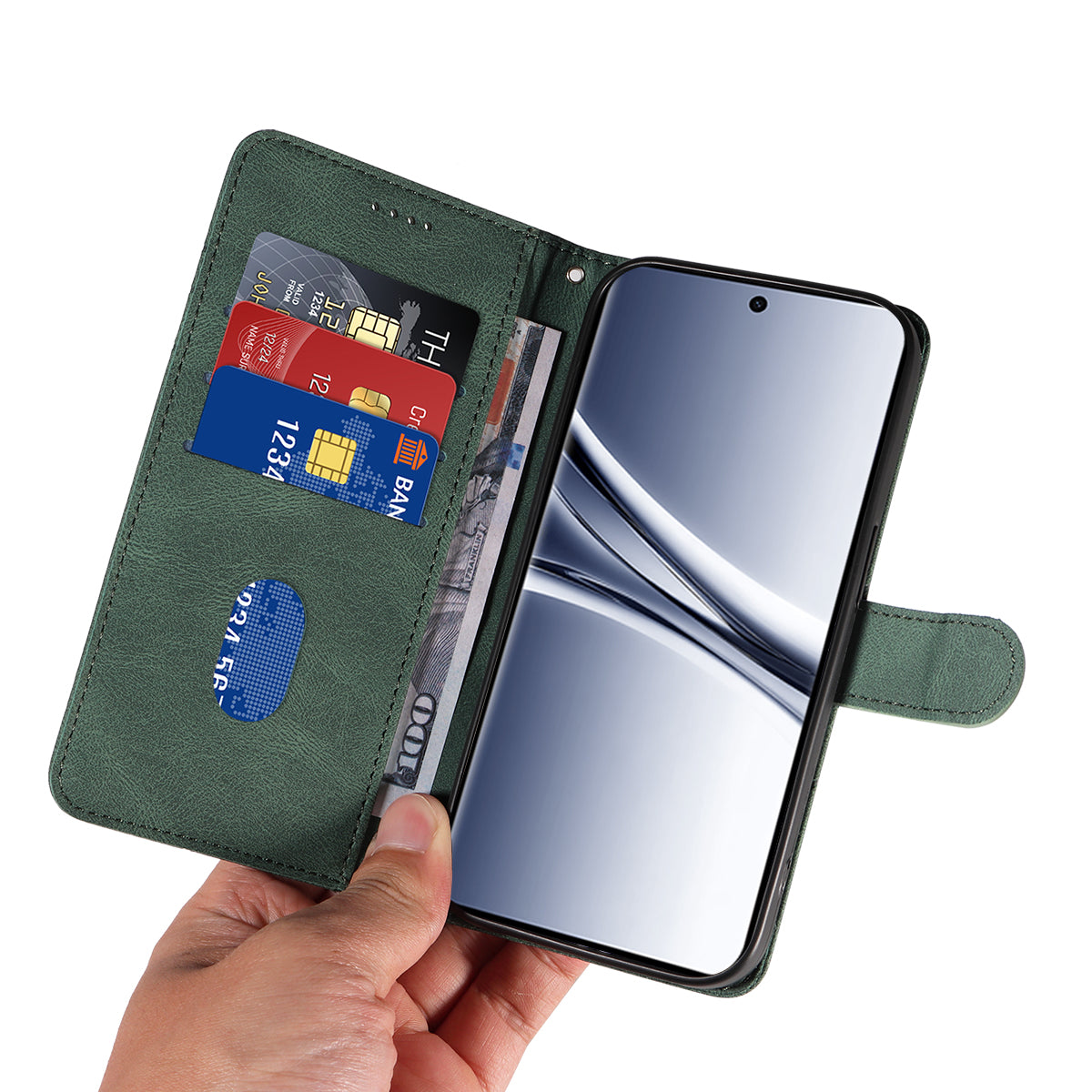 For Xiaomi Poco M8 5G / Redmi Note 15 5G (Global) Wallet Case Leather Phone Cover Stand with Curved Line Design