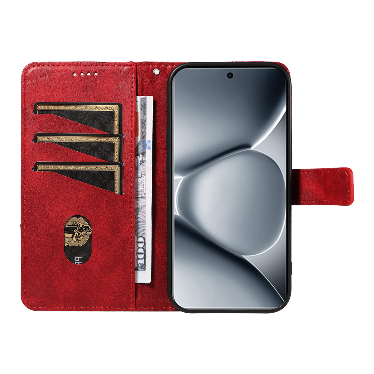 For Xiaomi Poco M8 Pro 5G / Redmi Note 15 Pro+ 5G (Global) Leather Case Geometric Line Design Wallet Phone Cover with Wrist Strap