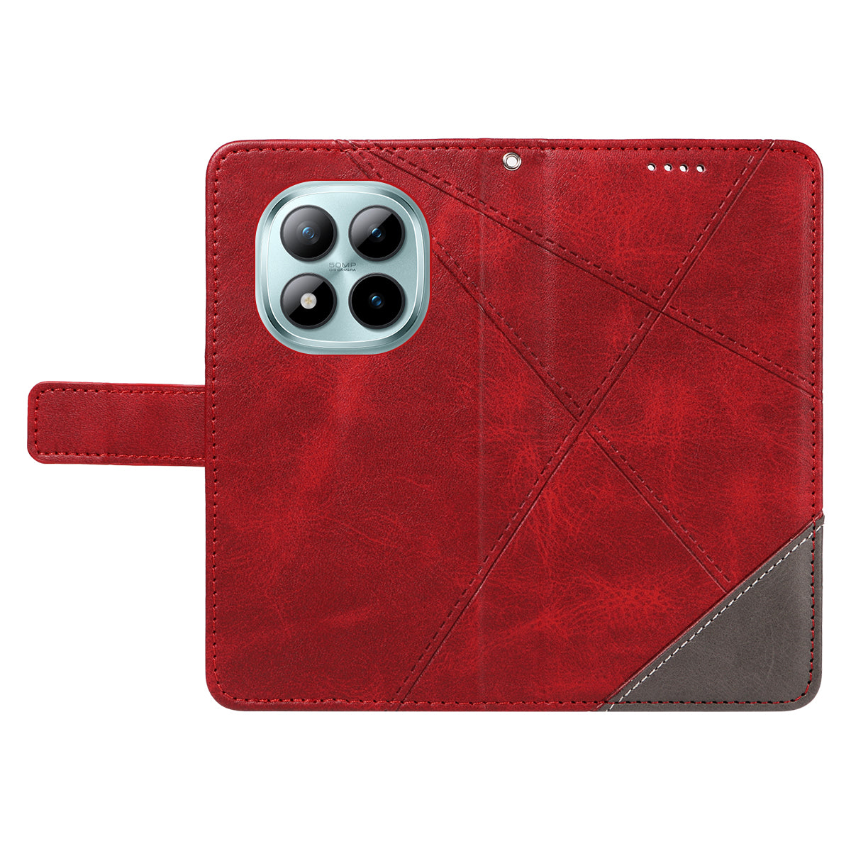 For Xiaomi Poco M8 Pro 5G / Redmi Note 15 Pro+ 5G (Global) Leather Case Geometric Line Design Wallet Phone Cover with Wrist Strap