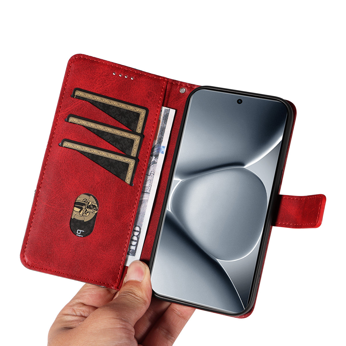 For Xiaomi Poco M8 Pro 5G / Redmi Note 15 Pro+ 5G (Global) Leather Case Geometric Line Design Wallet Phone Cover with Wrist Strap