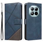 For Xiaomi Poco M8 Pro 5G / Redmi Note 15 Pro+ 5G (Global) Leather Case Geometric Line Design Wallet Phone Cover with Wrist Strap