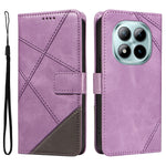 For Xiaomi Poco M8 Pro 5G / Redmi Note 15 Pro+ 5G (Global) Leather Case Geometric Line Design Wallet Phone Cover with Wrist Strap