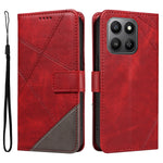 For Honor 400 Smart 5G / 4G / X7d 4G Lædercover Geometrisk linjedesign Pung Telefoncover med håndledsrem