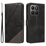 For Honor 400 Smart 5G / 4G / X7d 4G Lædercover Geometrisk linjedesign Pung Telefoncover med håndledsrem
