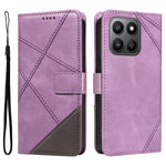 For Honor 400 Smart 5G / 4G / X7d 4G Lædercover Geometrisk linjedesign Pung Telefoncover med håndledsrem