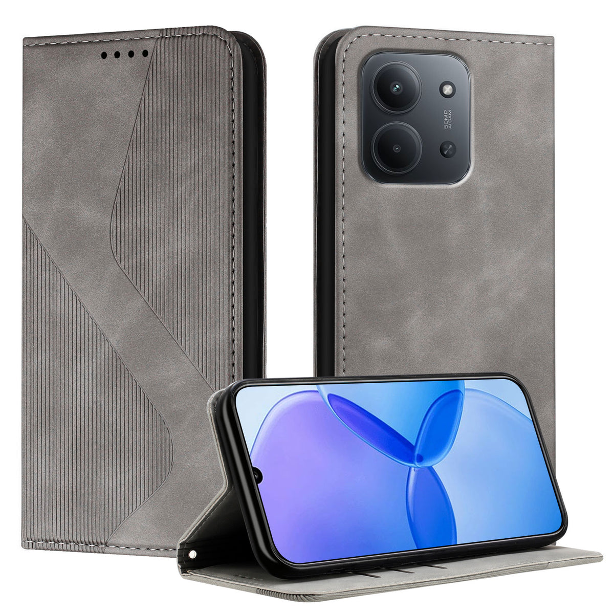 For Xiaomi Redmi 15C 5G (EU) (173mm) / Xiaomi Redmi 15C 4G (EU) (173mm) Phone Cover Skin-touch Feel Leather Wallet Case with Stand