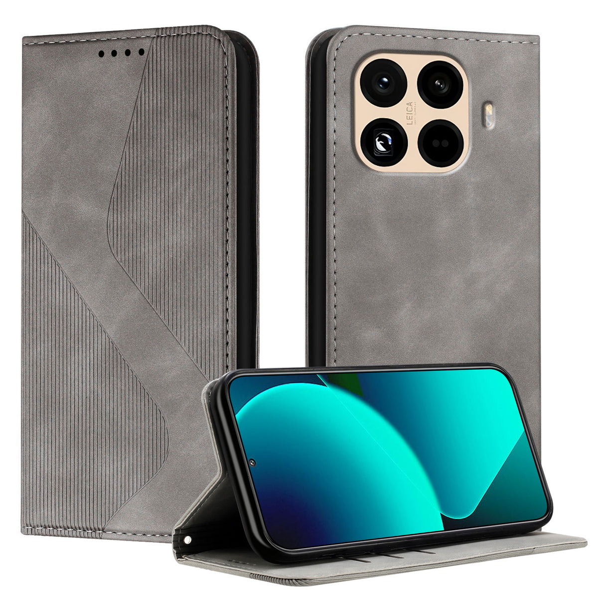 For Xiaomi 15T Pro Phone Cover Skin-touch Feel Leather Wallet Case with Stand