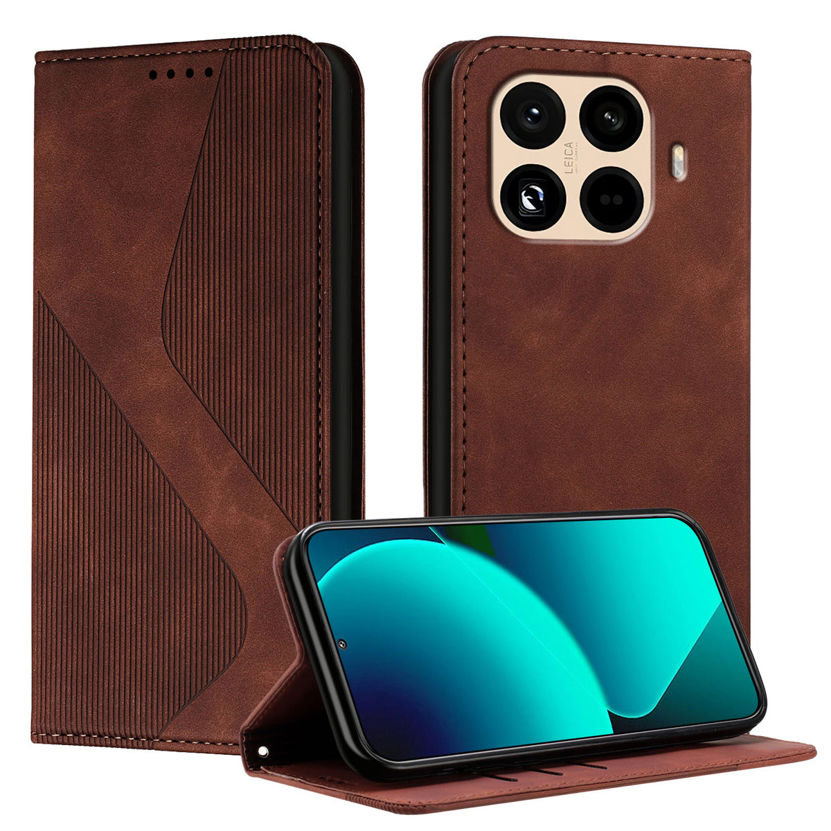 For Xiaomi 15T Pro Phone Cover Skin-touch Feel Leather Wallet Case with Stand