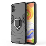 For Samsung Galaxy A04 4G (164.4 x 76.3 x 9.1 mm) Ring Holder Kickstand PC + TPU Case Anti-fall Phone Cover Protector