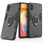 For Samsung Galaxy A04 4G (164.4 x 76.3 x 9.1 mm) Ring Holder Kickstand PC + TPU Case Anti-fall Phone Cover Protector