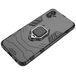 For Samsung Galaxy A04 4G (164.4 x 76.3 x 9.1 mm) Ring Holder Kickstand PC + TPU Case Anti-fall Phone Cover Protector