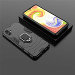 For Samsung Galaxy A04 4G (164.4 x 76.3 x 9.1 mm) Ring Holder Kickstand PC + TPU Case Anti-fall Phone Cover Protector