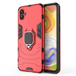 For Samsung Galaxy A04 4G (164.4 x 76.3 x 9.1 mm) Ring Holder Kickstand PC + TPU Case Anti-fall Phone Cover Protector