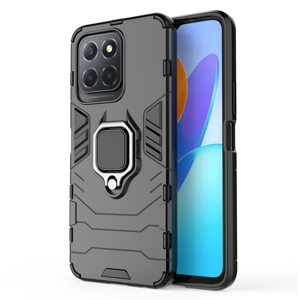 Ringholder Støtteben Beskyttende Telefoncover til Honor X8 5G, Hårdt PC Blødt TPU Anti-ridse Hybridcover