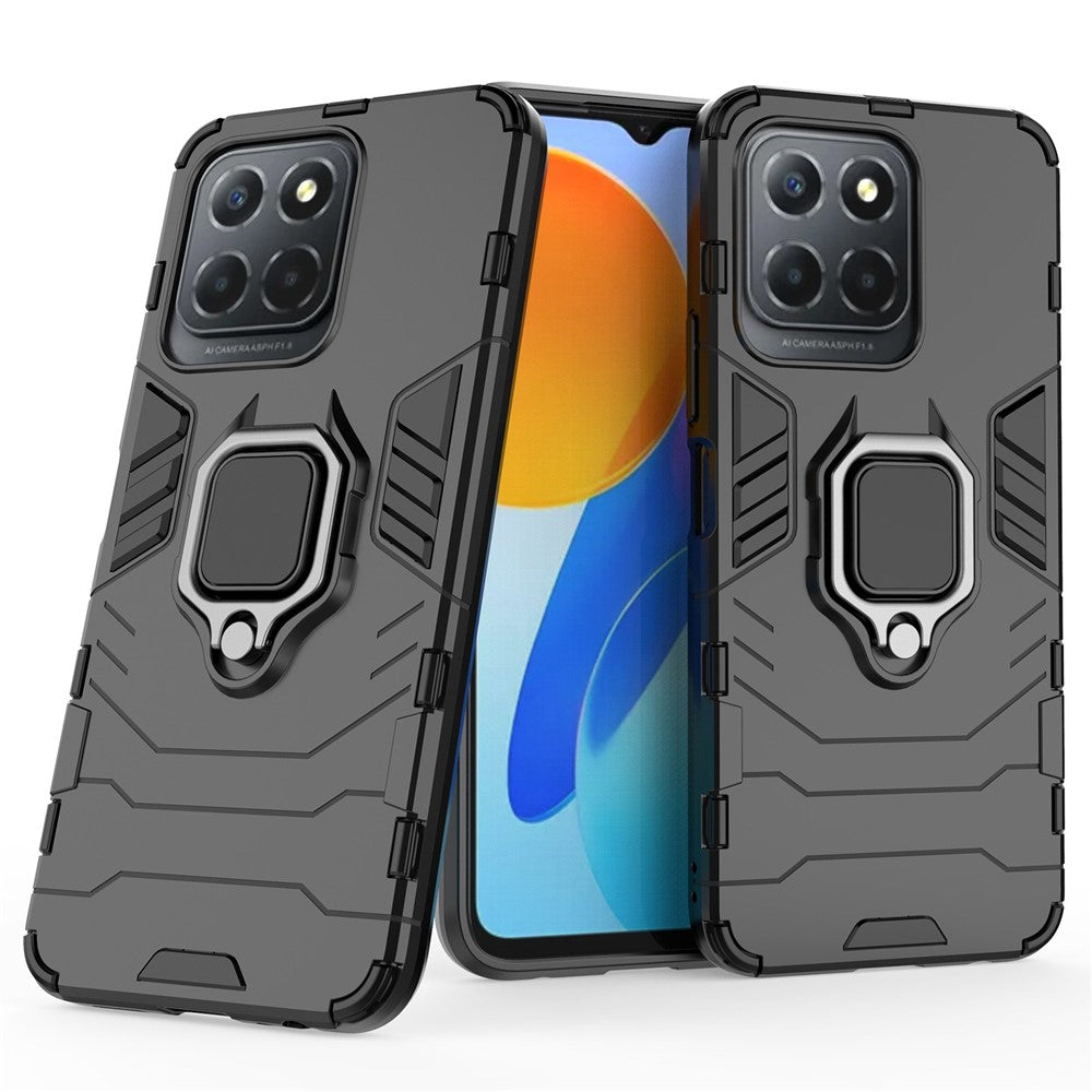 Ringholder Støtteben Beskyttende Telefoncover til Honor X8 5G, Hårdt PC Blødt TPU Anti-ridse Hybridcover