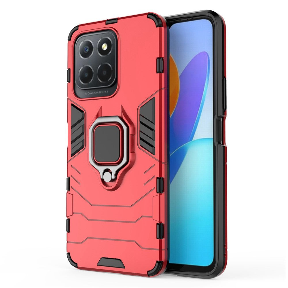 Ringholder Støtteben Beskyttende Telefoncover til Honor X8 5G, Hårdt PC Blødt TPU Anti-ridse Hybridcover