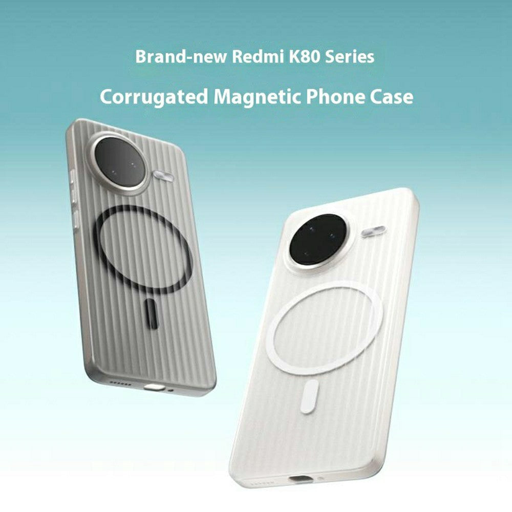 For Xiaomi Redmi K80 5G / Poco F7 Pro 5G Magnetic Case Corrugated Texture Hard PC Phone Cover