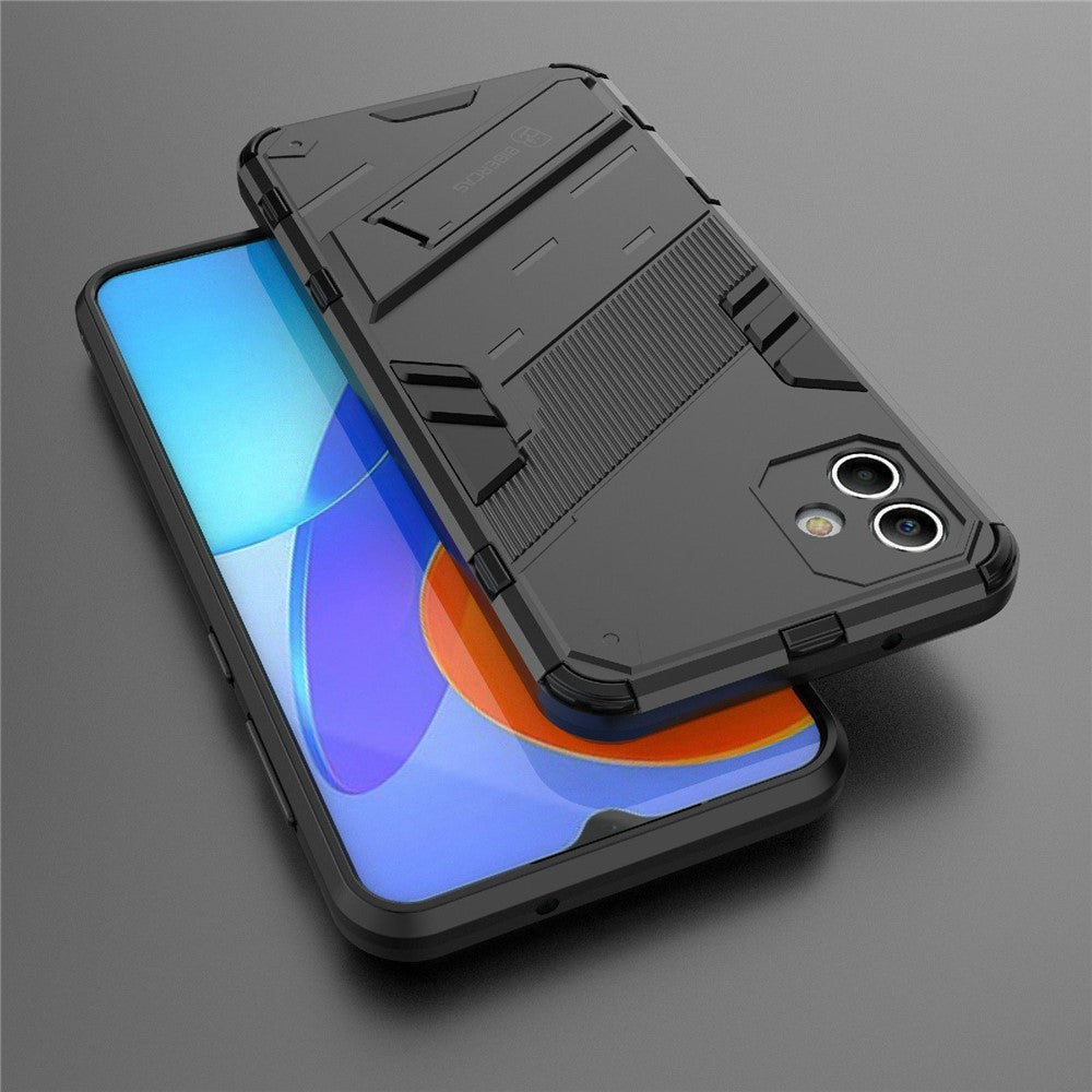 Til Samsung Galaxy A04 4G (164,4 x 76,3 x 9,1 mm) hårdt PC + blødt TPU cover med støttefod og ridsefast telefoncover