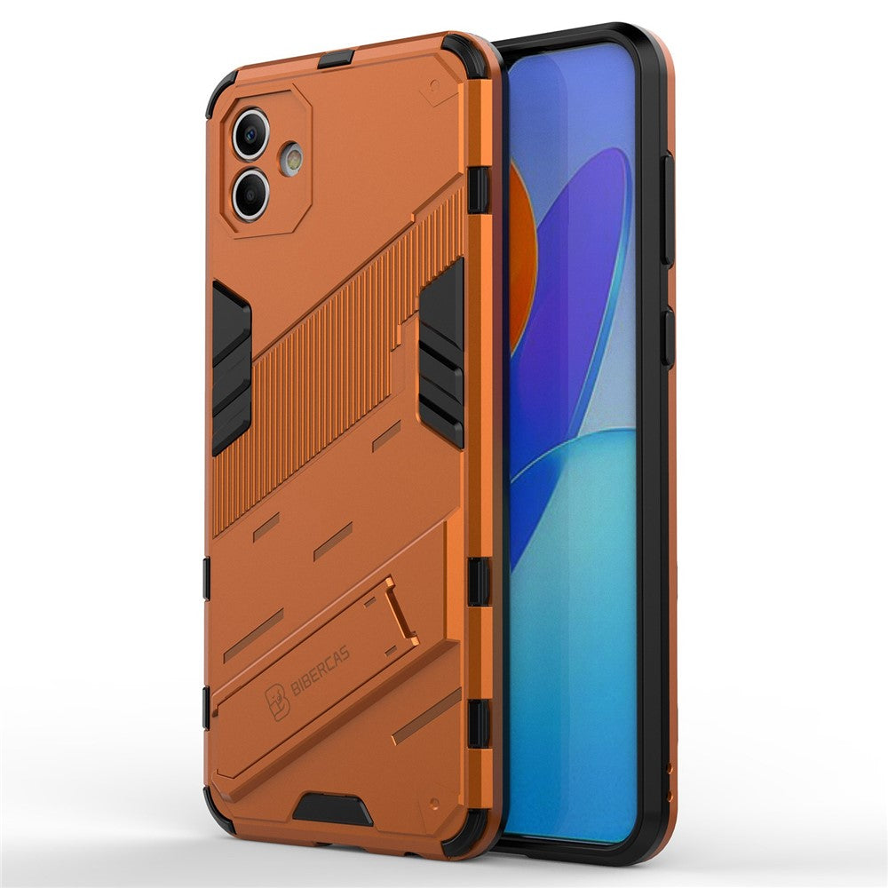 Til Samsung Galaxy A04 4G (164,4 x 76,3 x 9,1 mm) hårdt PC + blødt TPU cover med støttefod og ridsefast telefoncover