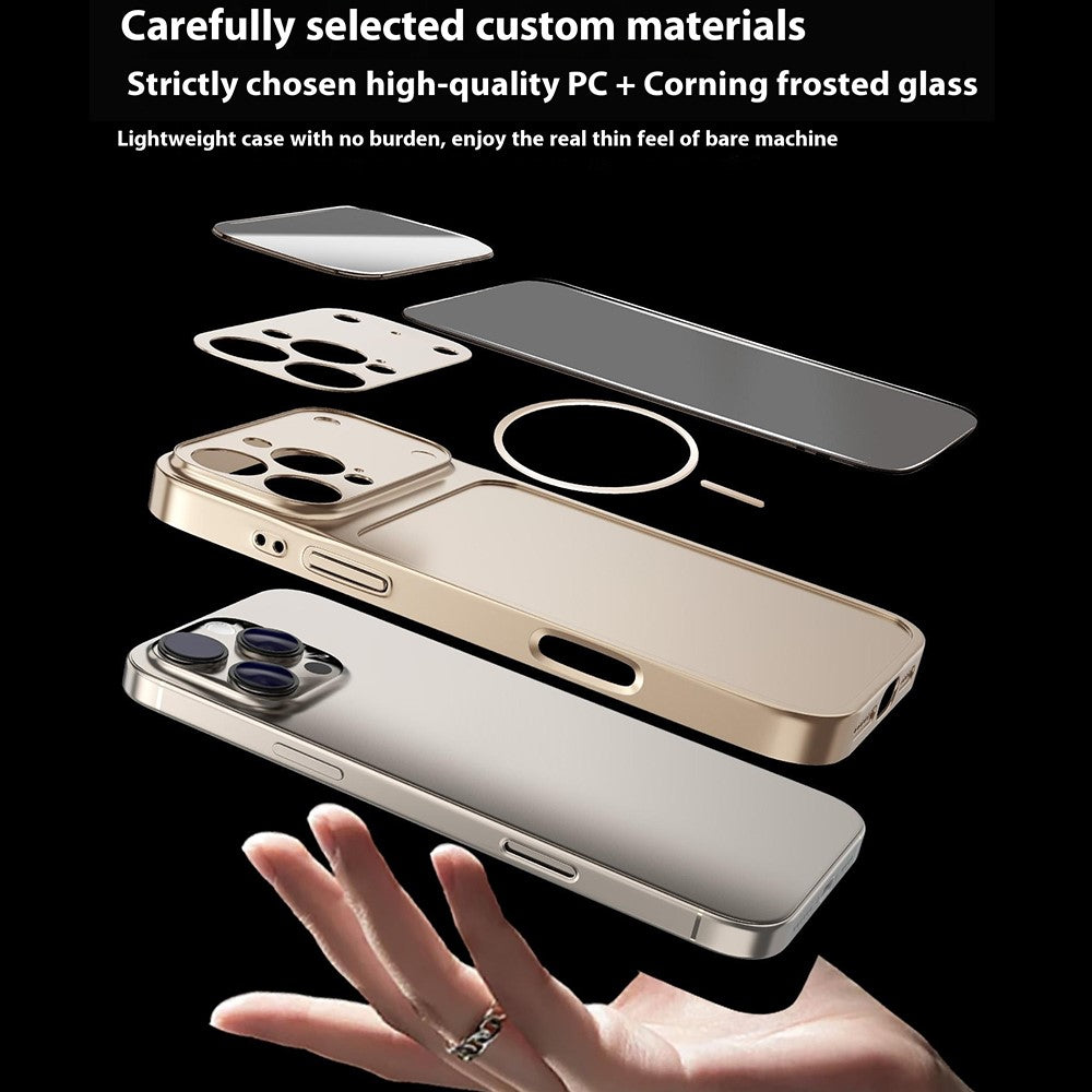 For iPhone 16 Pro Max Magnetic Case Transfer to 17 Pro Max PC Phone Cover with AG Corning Glass Lens Film