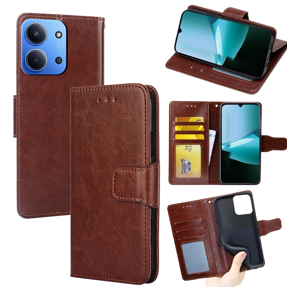 For Xiaomi Redmi 15C 4G (Global) (171mm) / Poco C85 4G (171mm) Case Wallet PU Leather + TPU Folding Stand Phone Cover