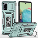 Armor-serie til Samsung Galaxy A71 5G SM-A716 Stativtelefoncover PC + TPU Stødresistent Beskyttende Telefonbeskytter med Skydbart Kameracover