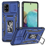 Armor-serie til Samsung Galaxy A71 5G SM-A716 Stativtelefoncover PC + TPU Stødresistent Beskyttende Telefonbeskytter med Skydbart Kameracover