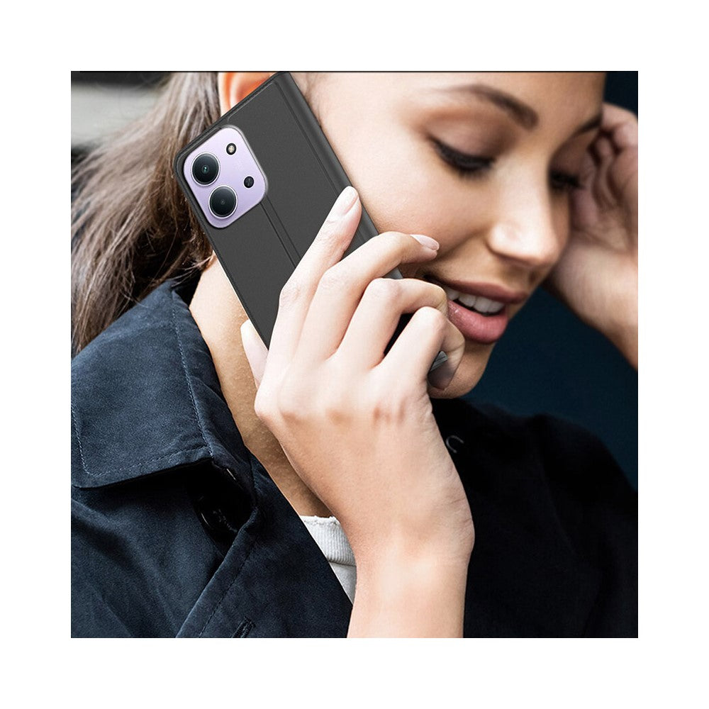 PU-lædercover til Xiaomi Redmi 15C 5G (EU) (173mm) / 15C 4G (EU) (173mm) / Poco C85 4G (173mm) med kortholder og stativ