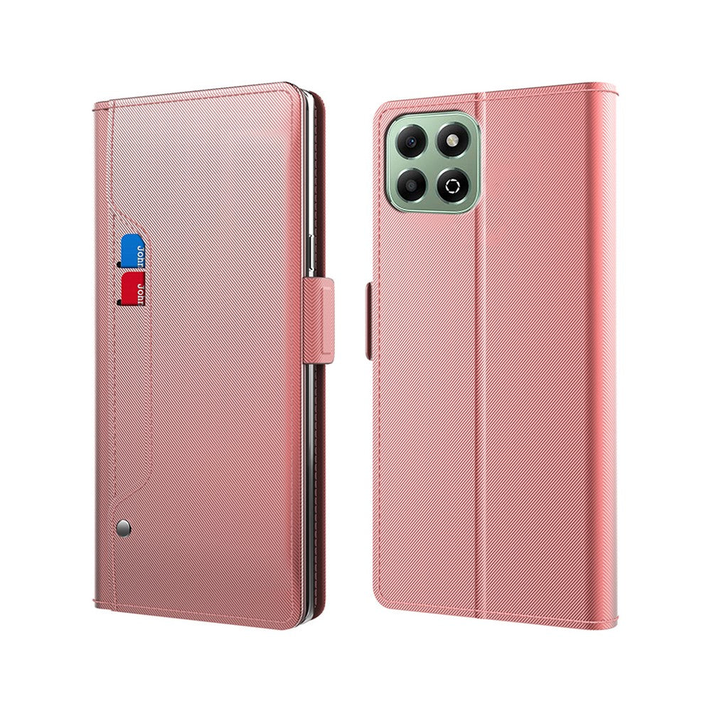 Phone Case For Honor 400 Smart 5G / Play10T 5G / X7d 4G Stand PU Leather Cover Card Holder Mirror