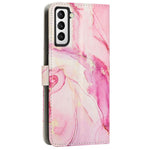 Marble Pattern Printing Phone Cover For Samsung Galaxy S23, PU Leather Foldable Stand Flip Wallet Case with Strap