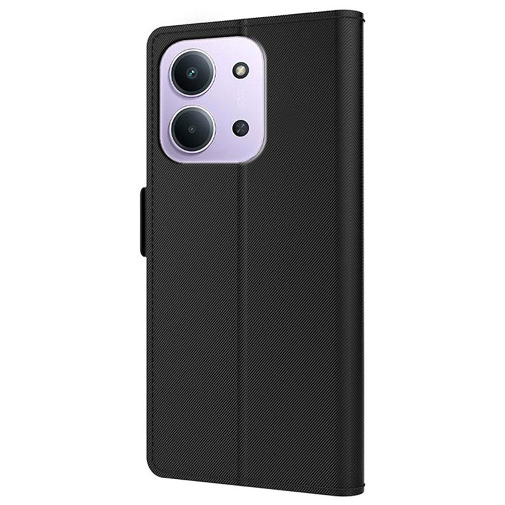For Xiaomi Redmi 15C 4G (Global) (171mm) / Poco C85 4G (171mm) Case Stand PU Leather Phone Cover Card Holder Mirror