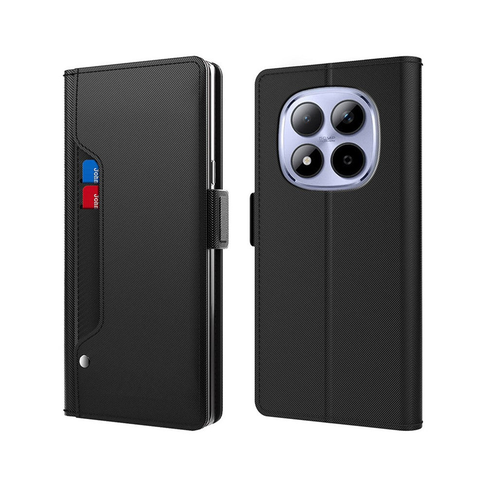 For Xiaomi Poco M8 Pro 5G / Redmi Note 15 Pro+ 5G (Global) Case Stand PU Leather Phone Cover Card Holder Mirror